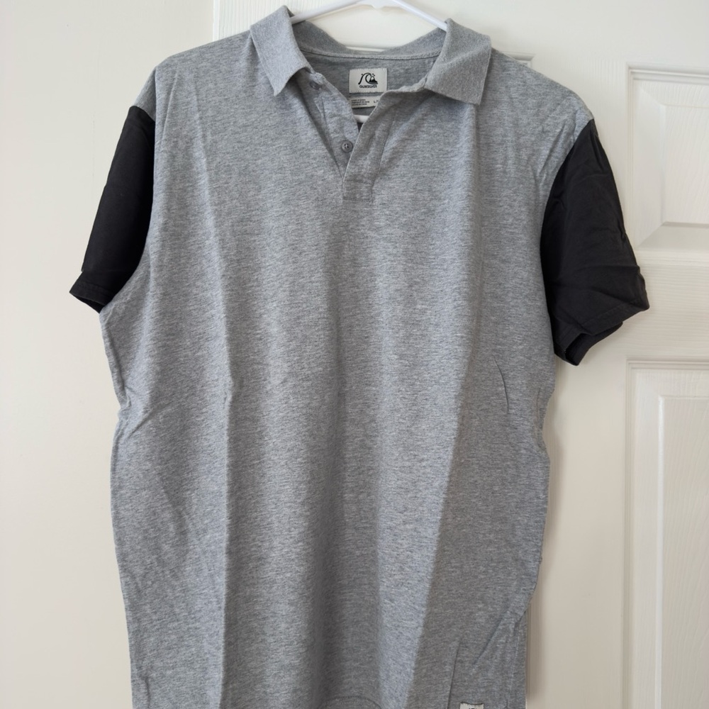 Quicksilver Gray and Black Polo Shirt